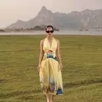 Sunset Halter Midi Dress